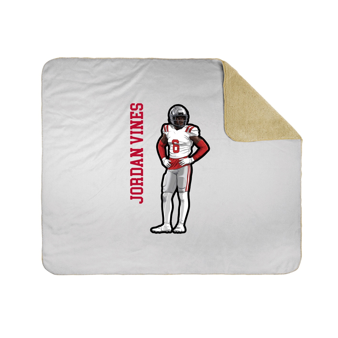 Throw Blanket — Name Vertical in White