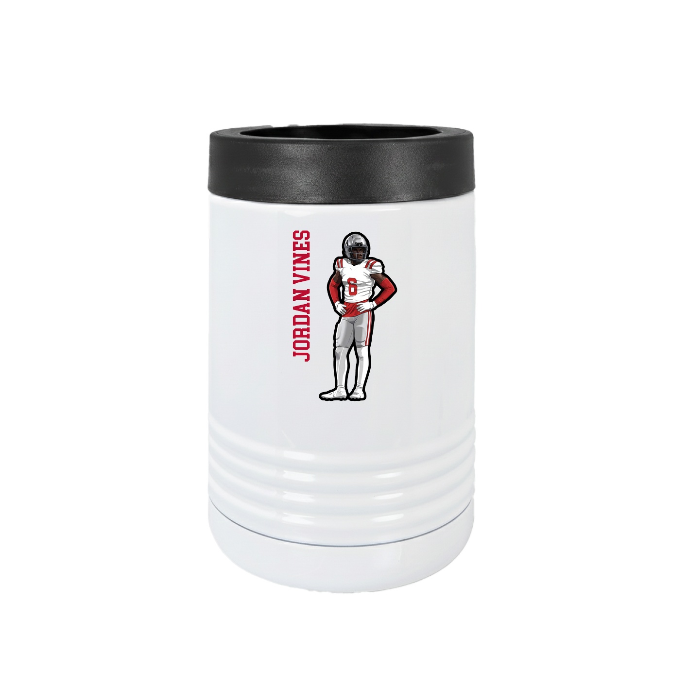 Beverage Holder — Name Vertical in White