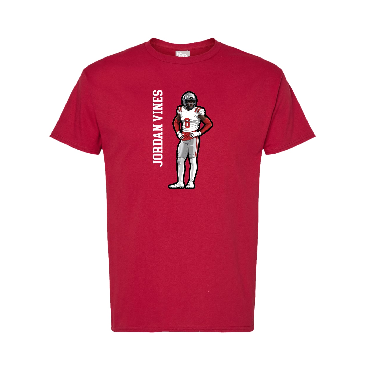 Tee — Name Vertical in Crimson