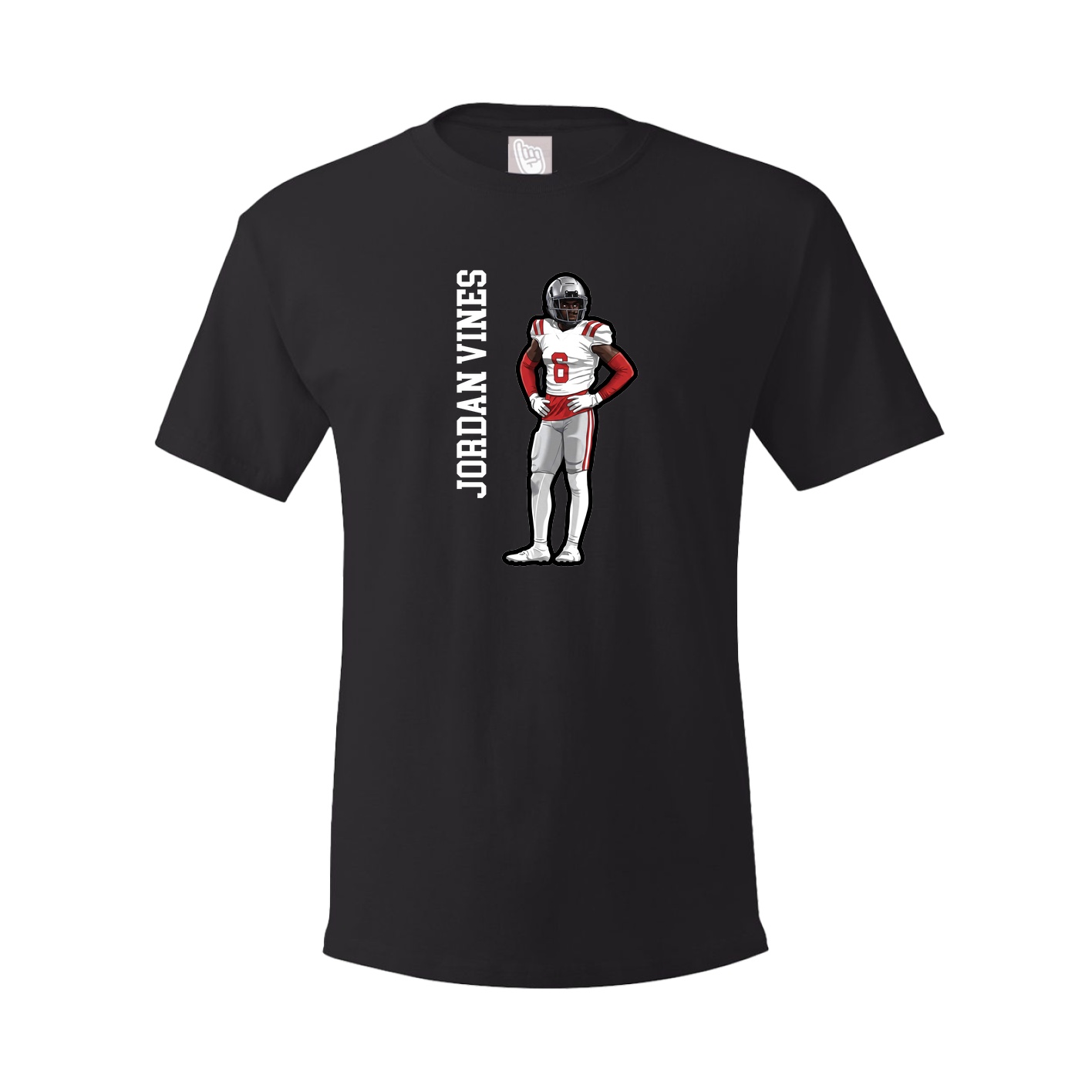 Youth Tee — Name Vertical in Black