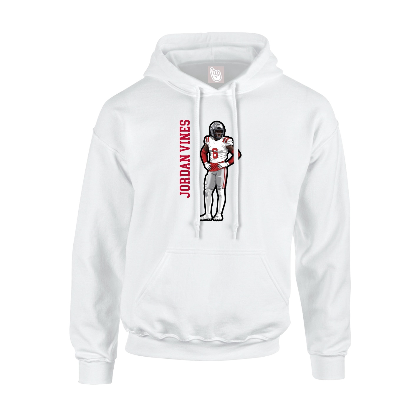 Youth Hoodie — Name Vertical in White
