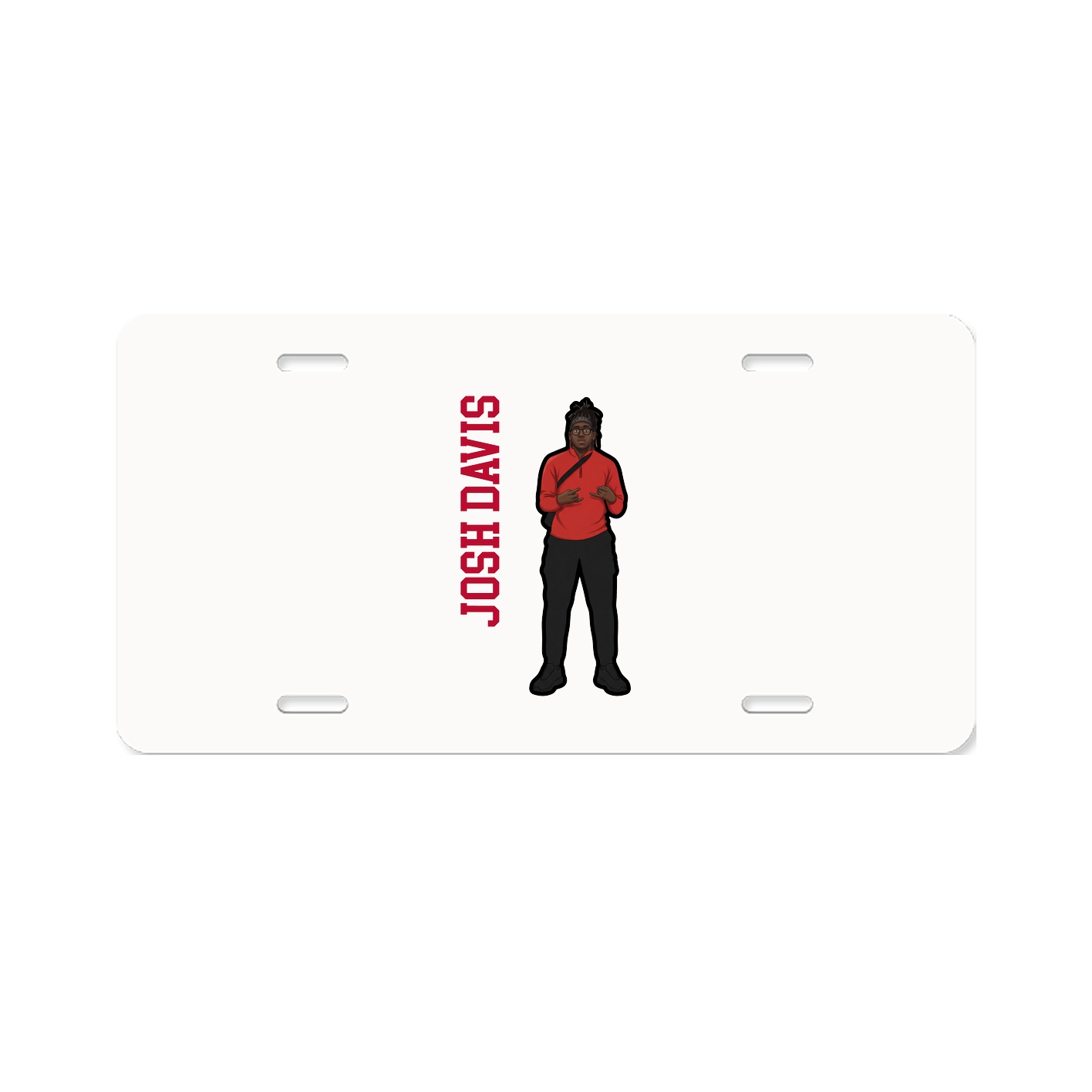 License Plate — Name Vertical in Classic