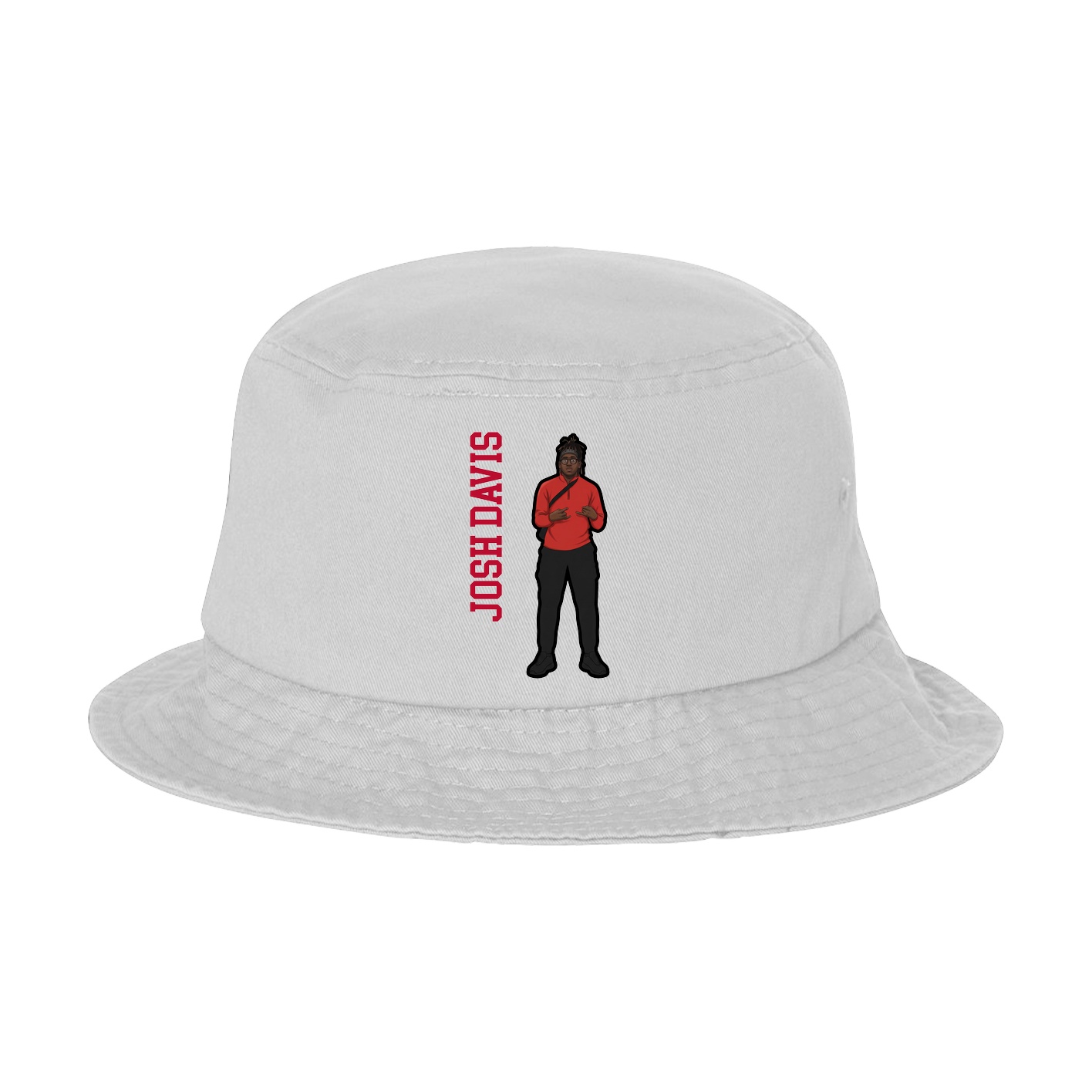 Bucket Cap — Name Vertical in White