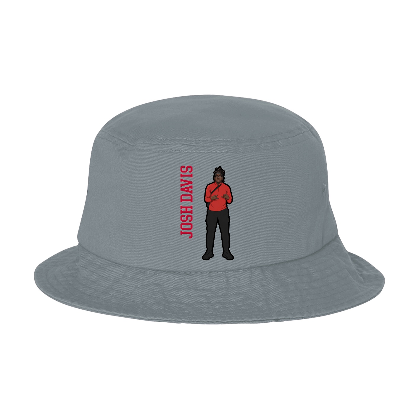 Bucket Cap — Name Vertical in Grey