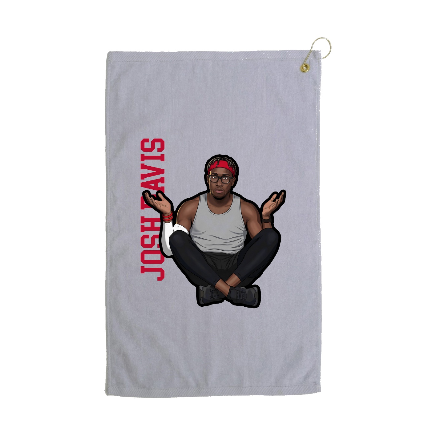 Golf Towel — Name Vertical in Grey