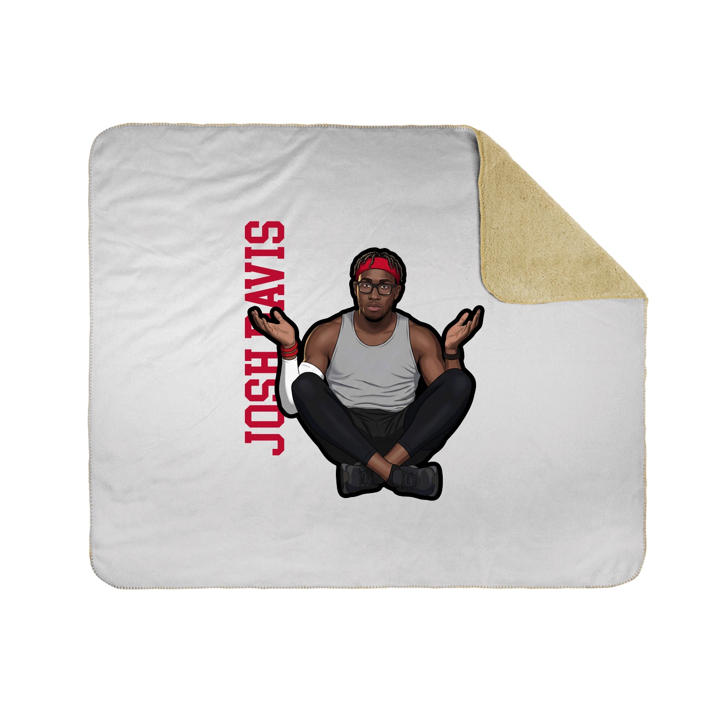 Throw Blanket — Name Vertical in White