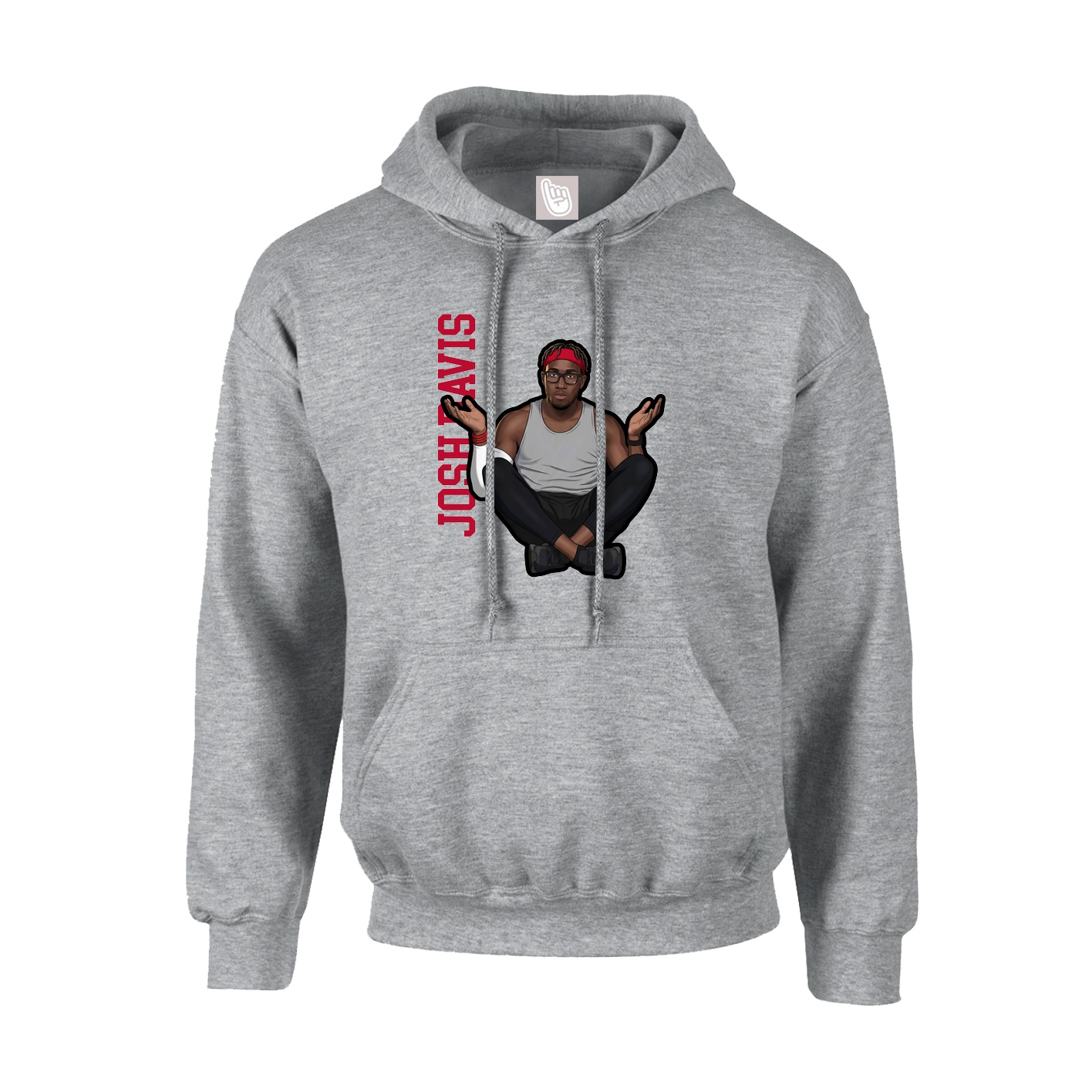 Youth Hoodie — Name Vertical in Grey
