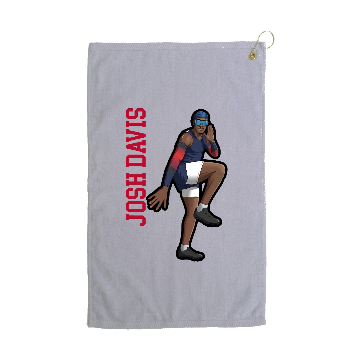 Golf Towel — Name Vertical in Grey