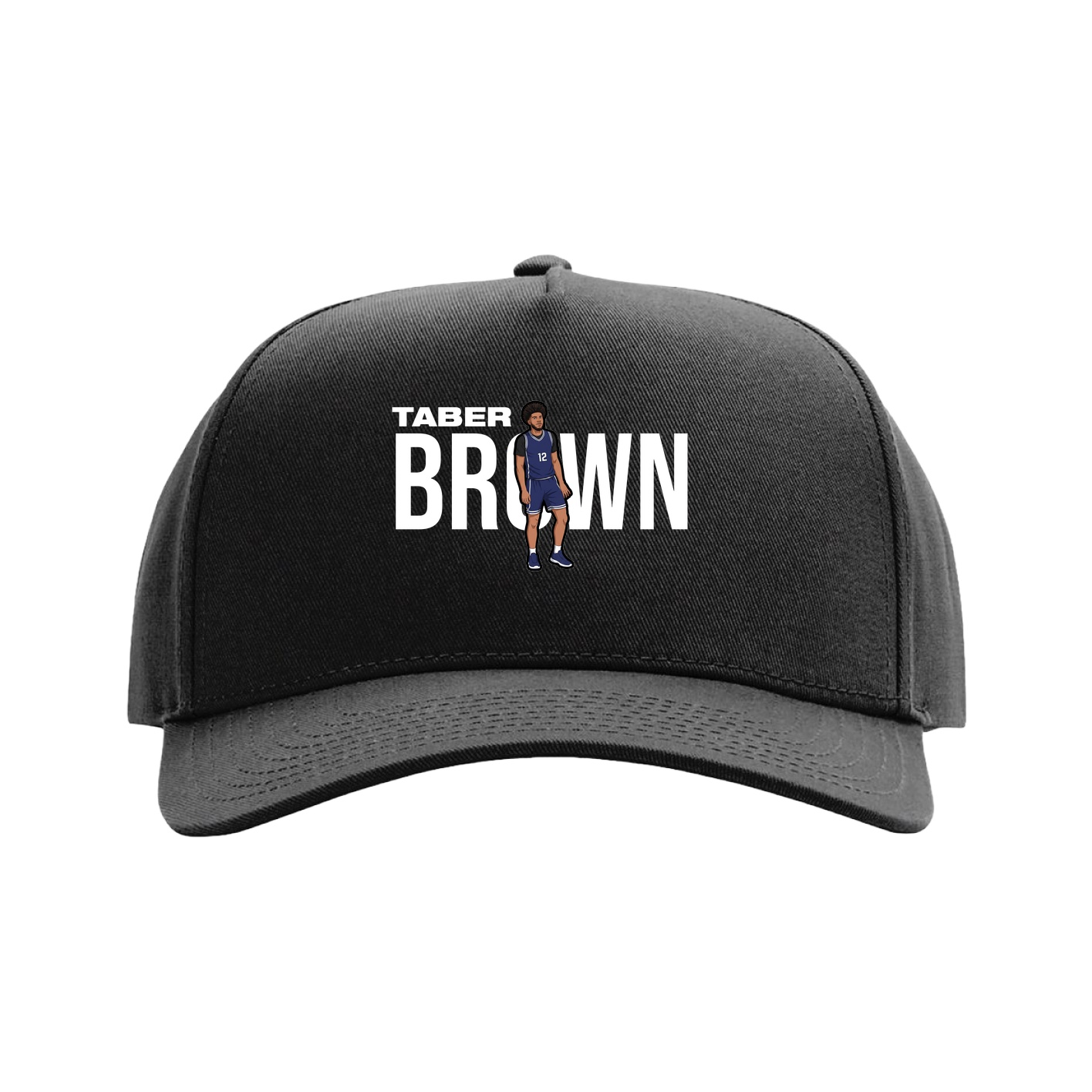 Full Fabric Five-Panel Champ Cap — Player Name in Black