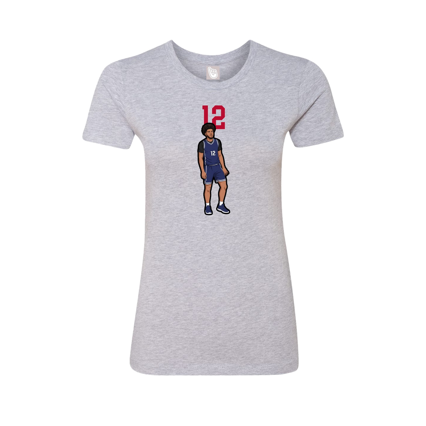 Fitted Women's Tee — Number Top in Grey