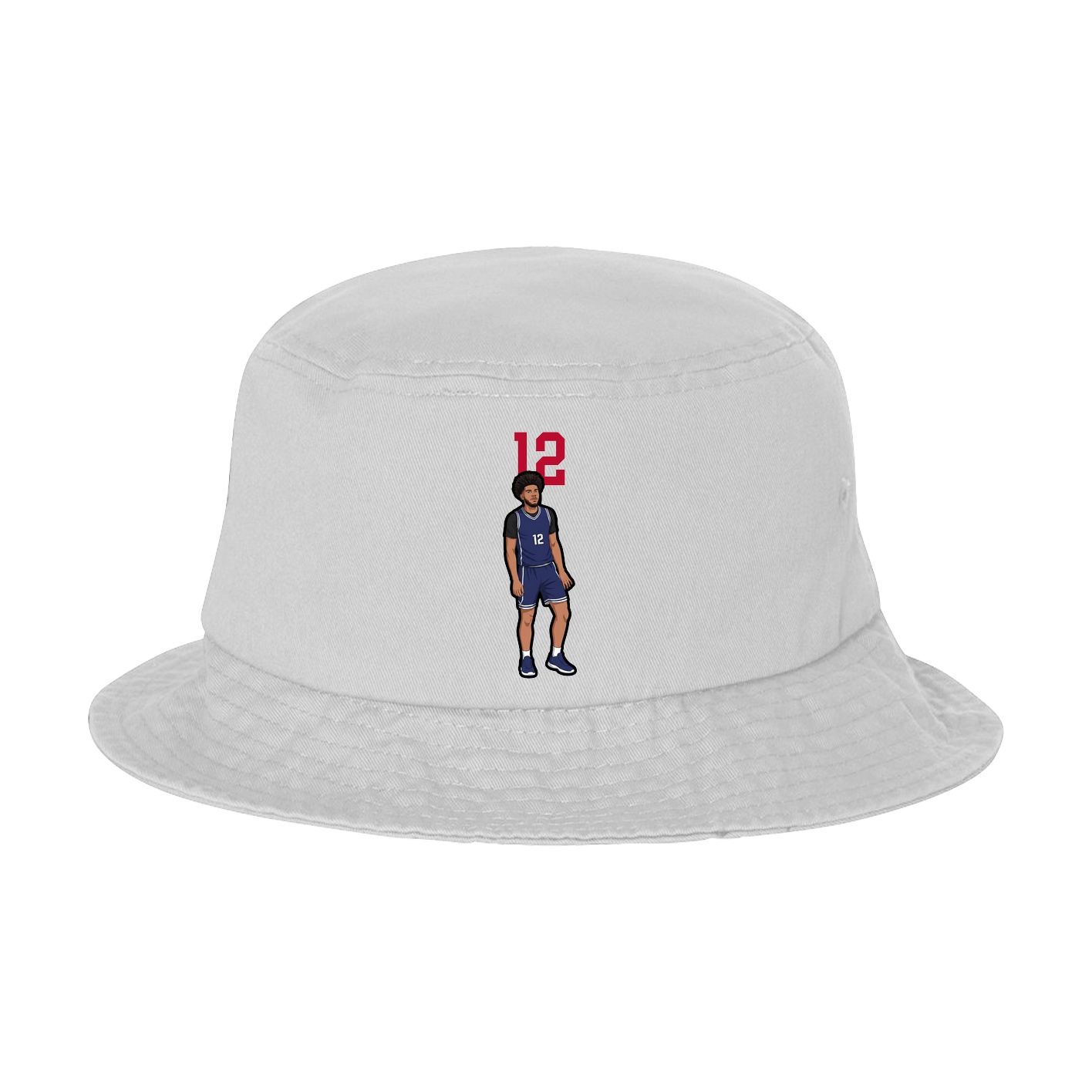 Bucket Cap — Number Top in White