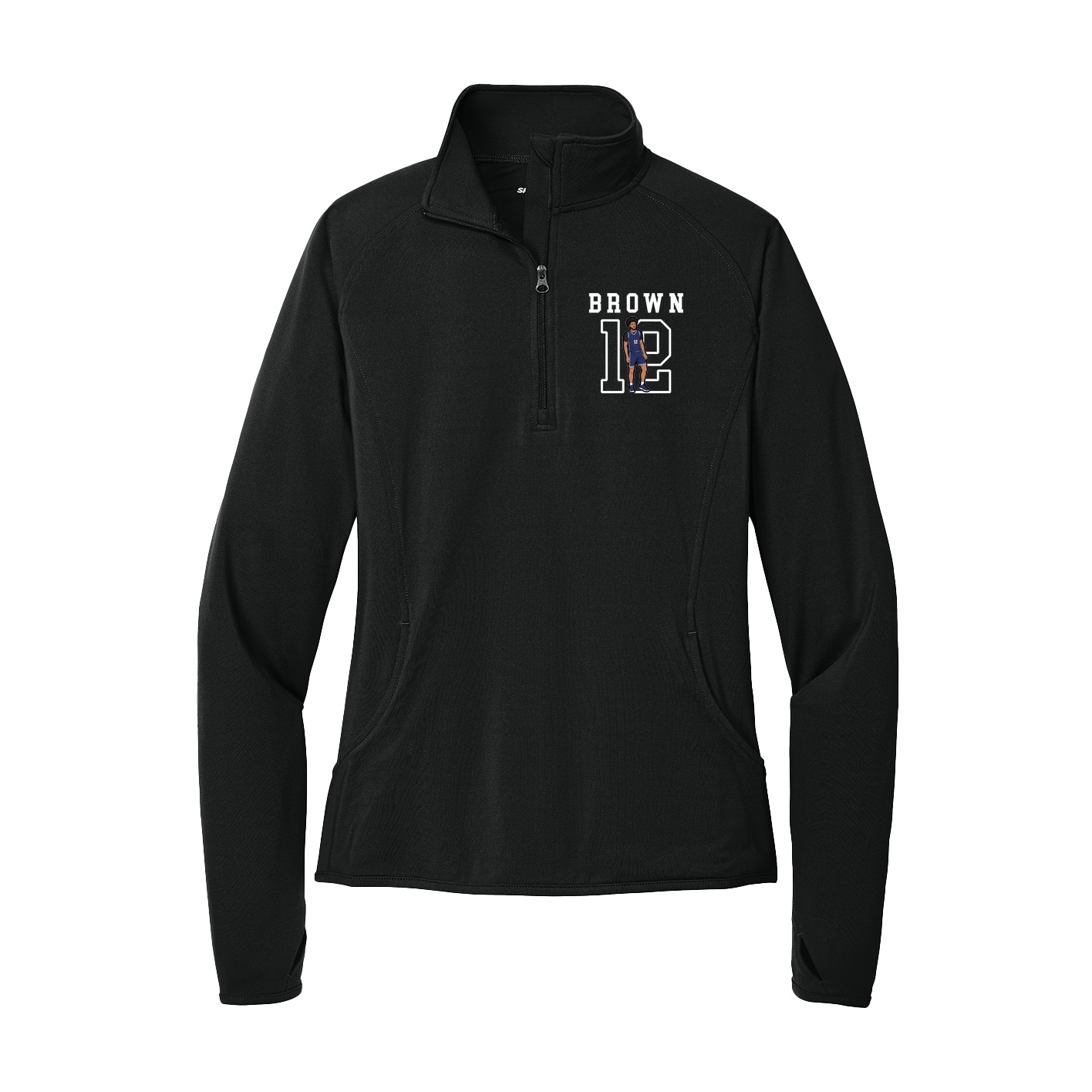Women's Q-Zip Pullover — Shirsey in Black