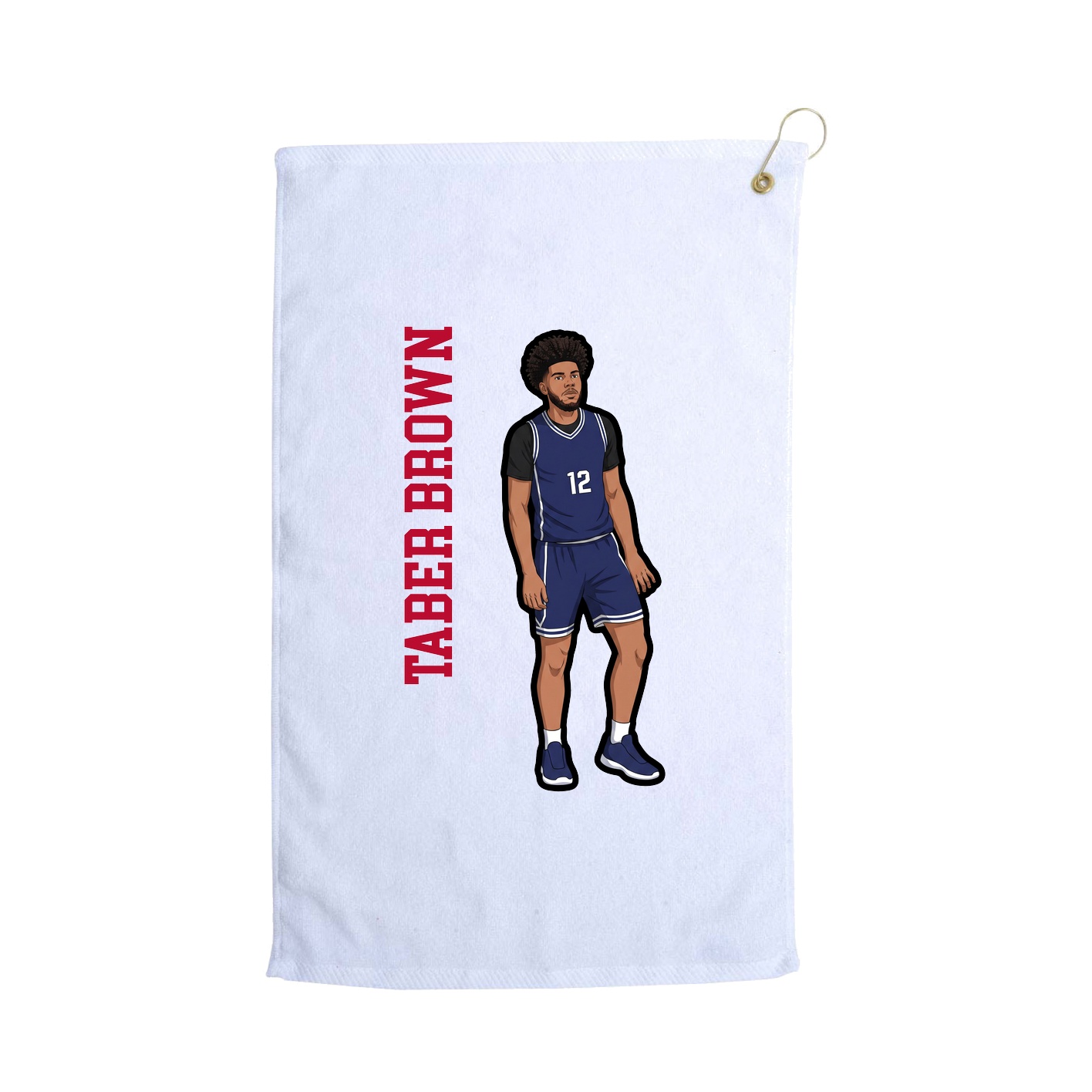Golf Towel — Name Vertical in White