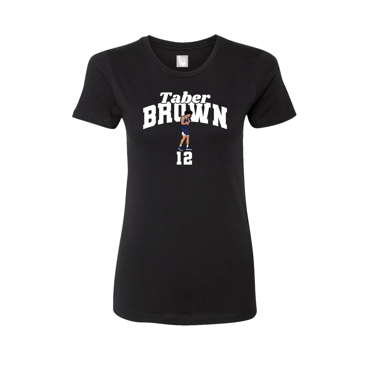 Fitted Women's Tee — Signature Arch in Black
