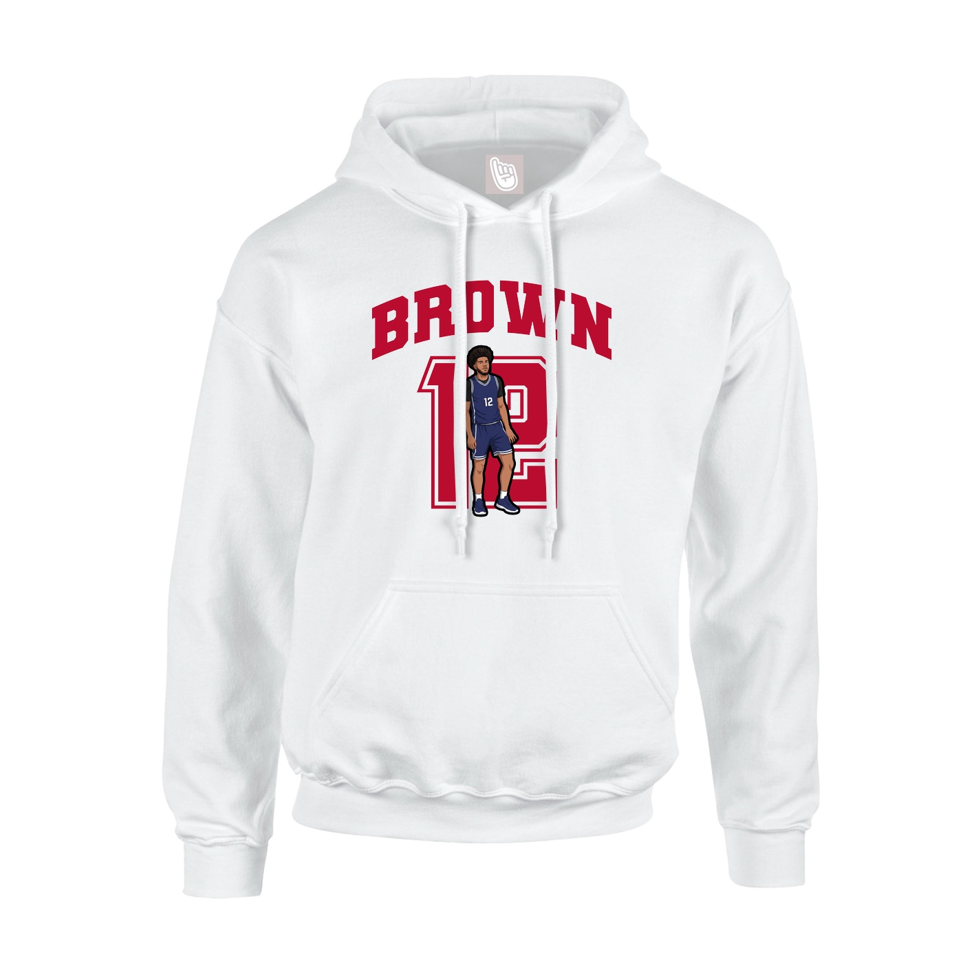 Hoodie — Number in White