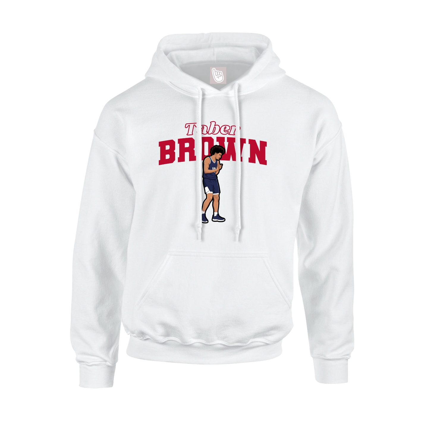Youth Hoodie — Name Arch in White