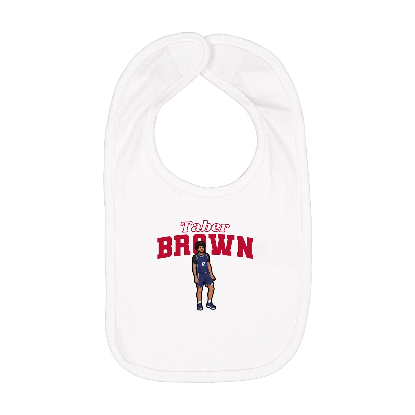 Infant Bib — Name Arch in White
