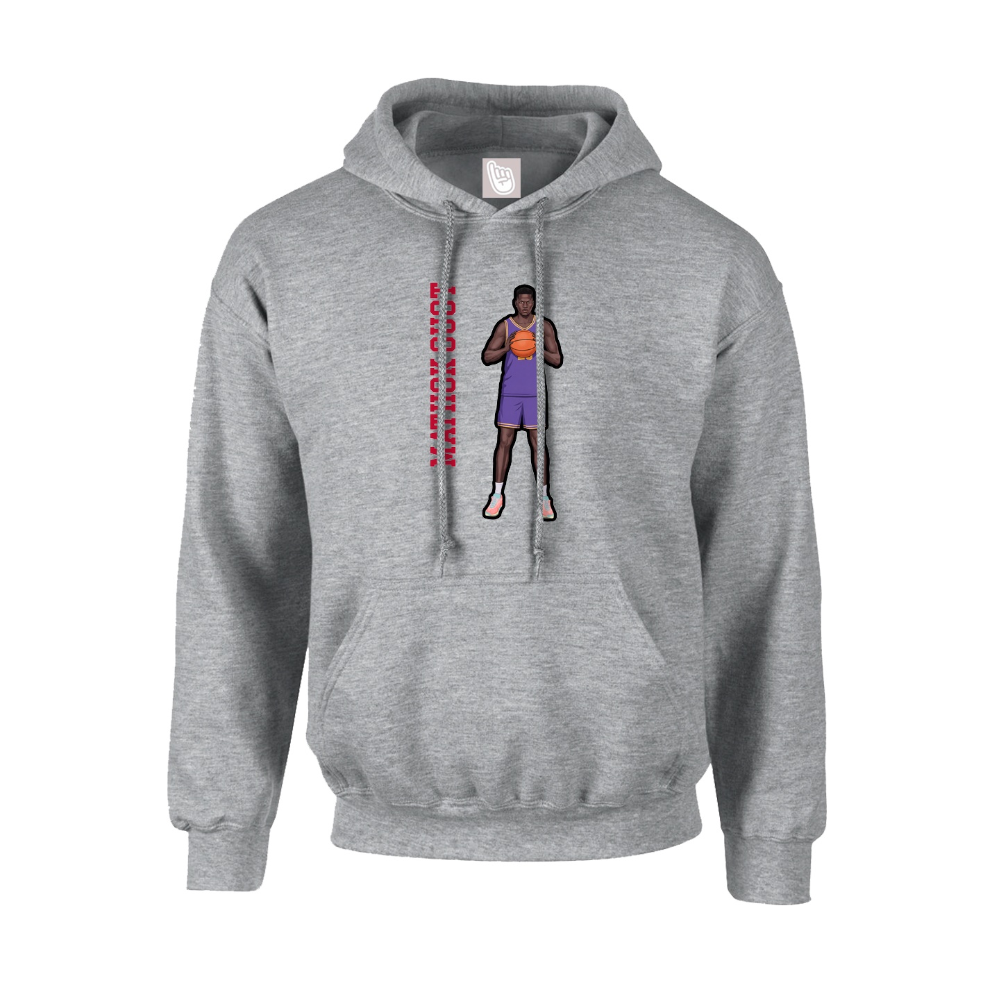 Youth Hoodie — Name Vertical in Grey