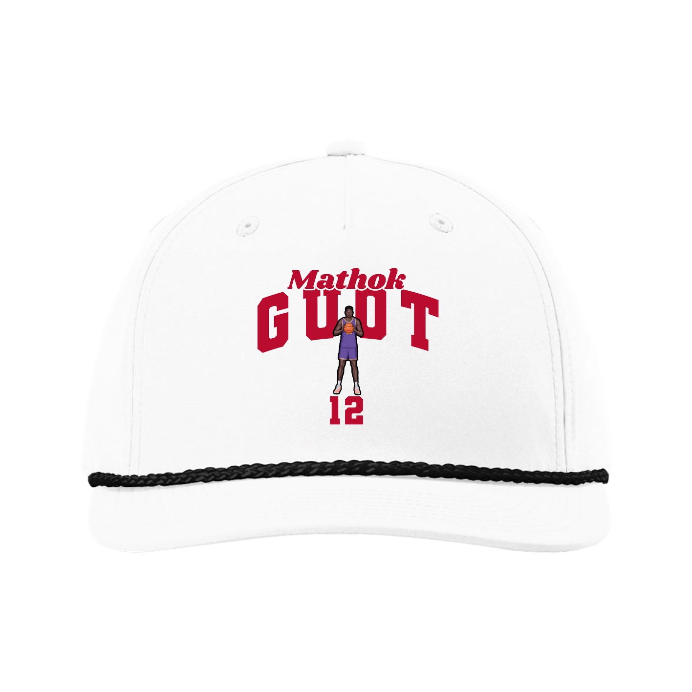Five-Panel Classic Rope Cap — Signature Arch in White