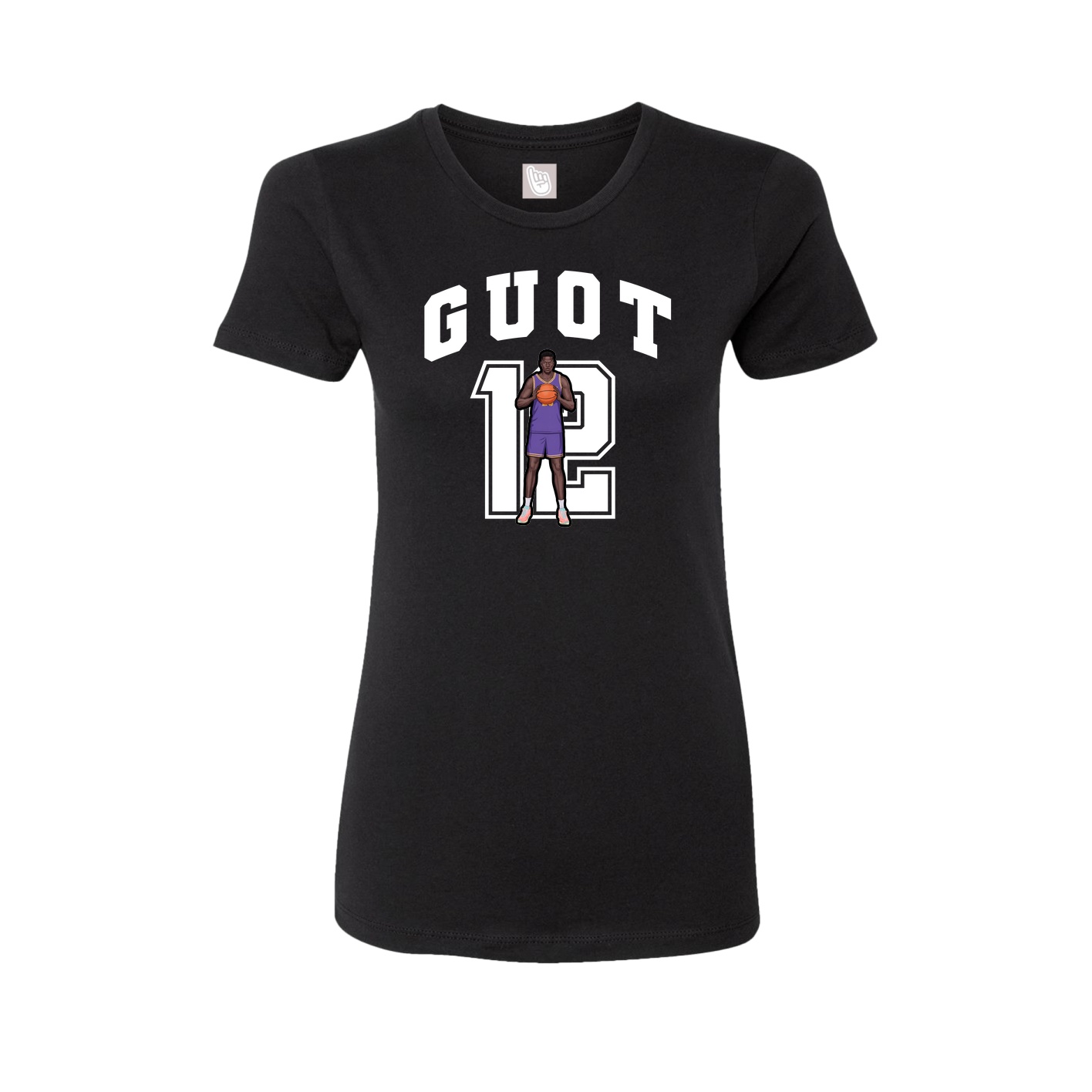 Fitted Women's Tee — Number in Black
