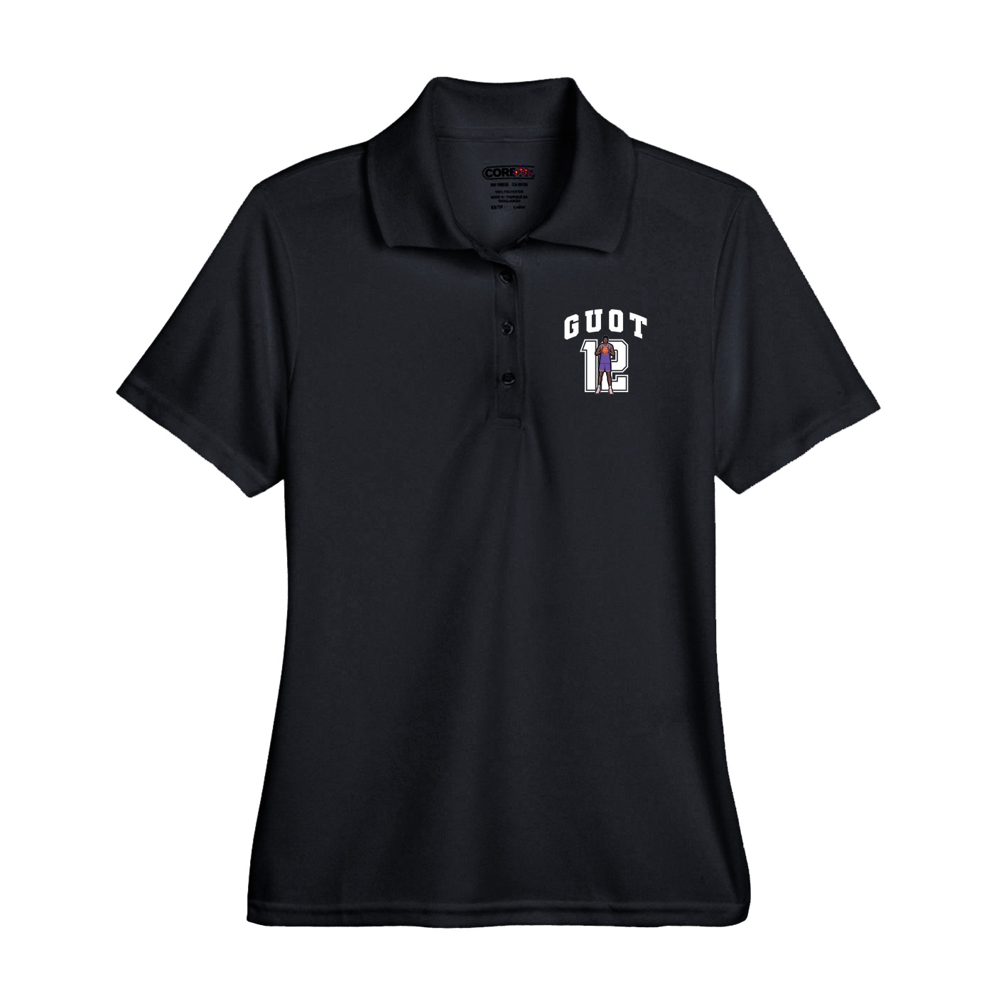 Performance Polo — Number in Black
