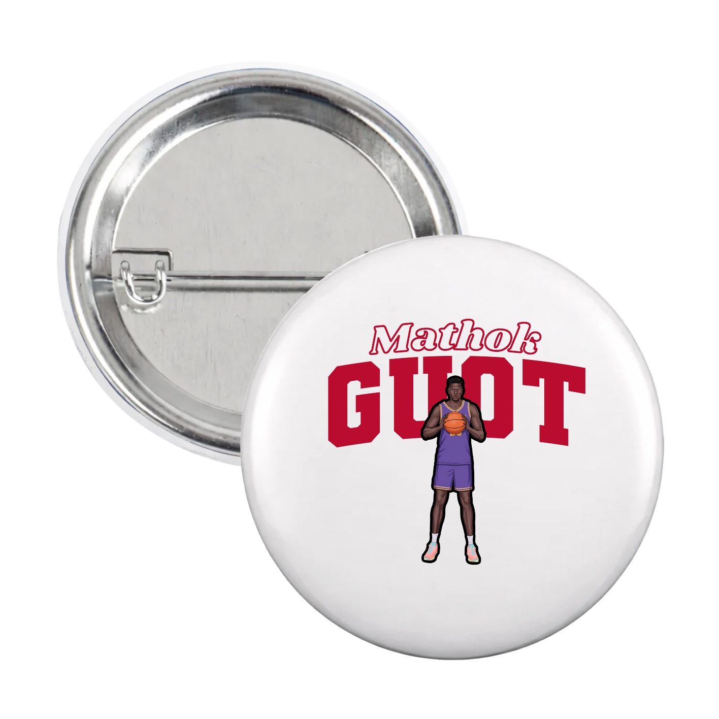 Game Day Button — Name Arch in White