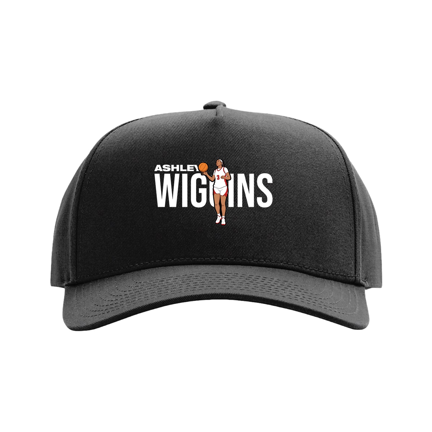 Full Fabric Five-Panel Champ Cap — Player Name in Black