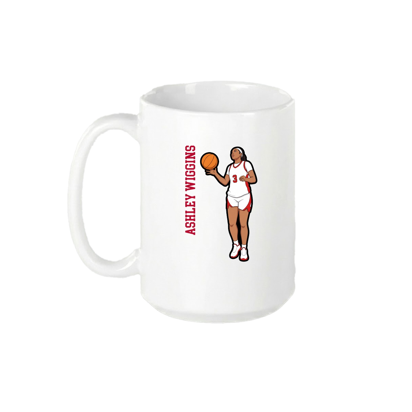 15oz Coffee Mug — Name Vertical in White
