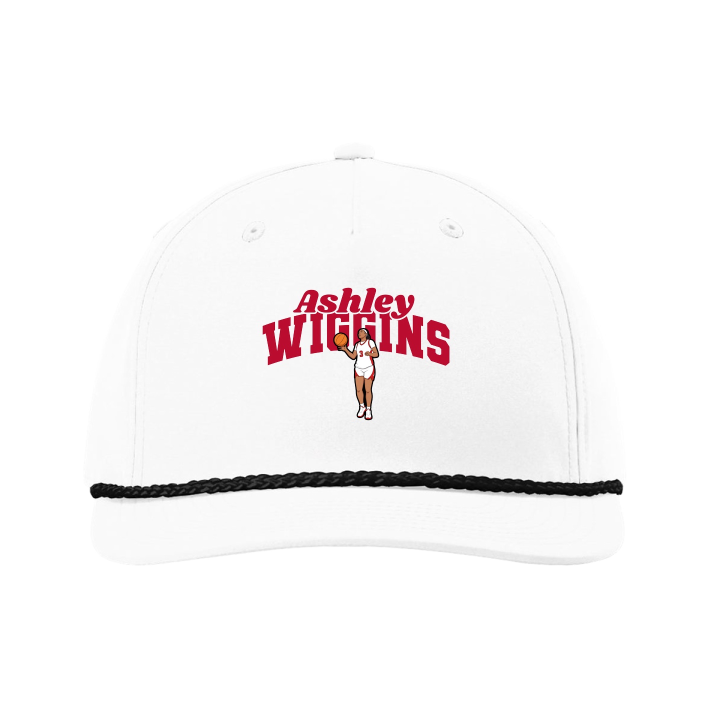 Five-Panel Classic Rope Cap — Signature Arch in White
