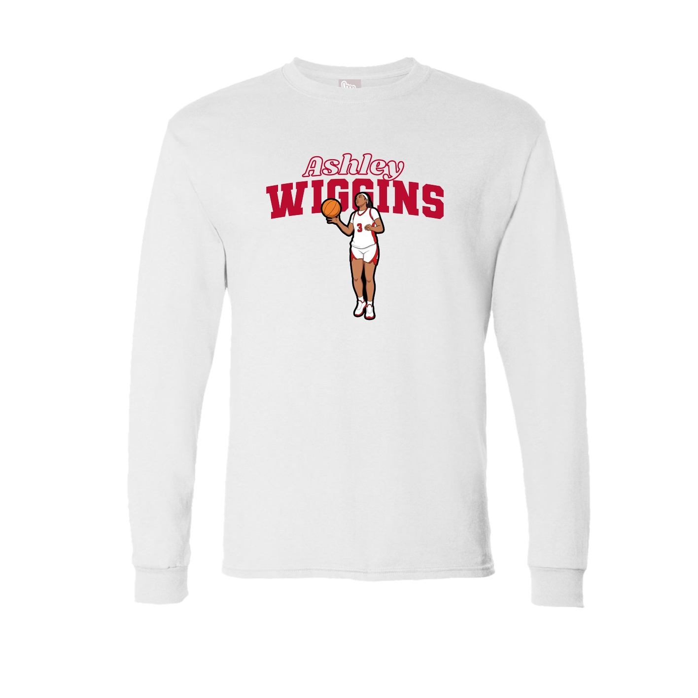 Long Sleeve Tee — Name Arch in White