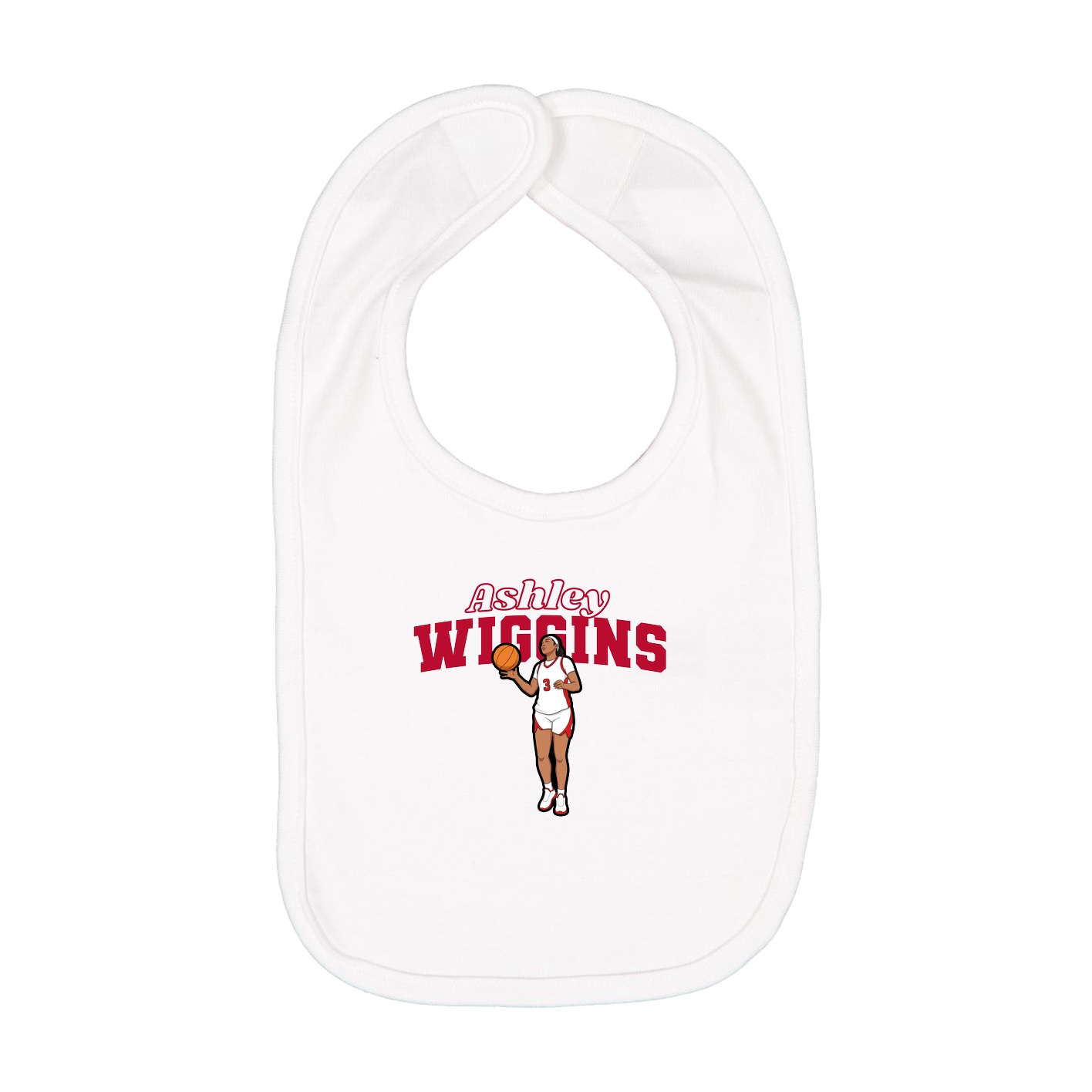 Infant Bib — Name Arch in White