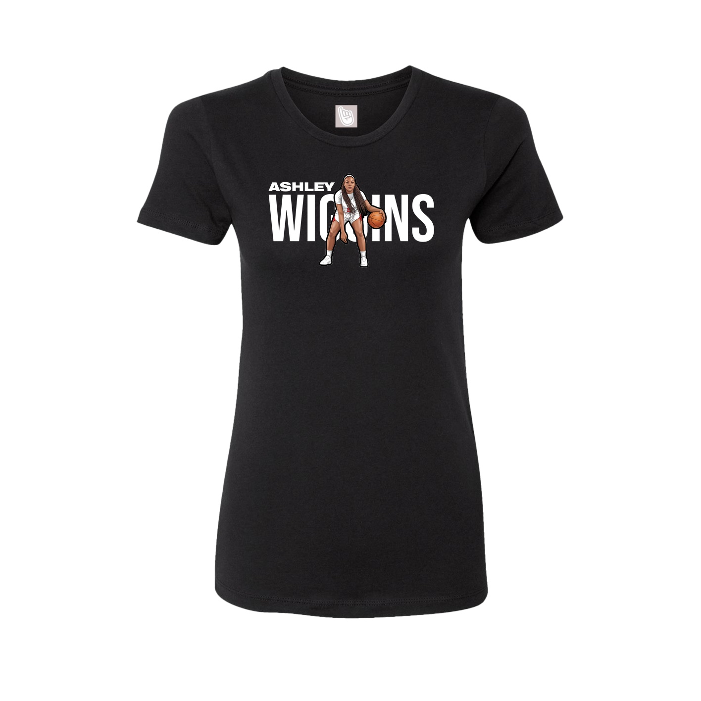 Fitted Women's Tee — Player Name in Black