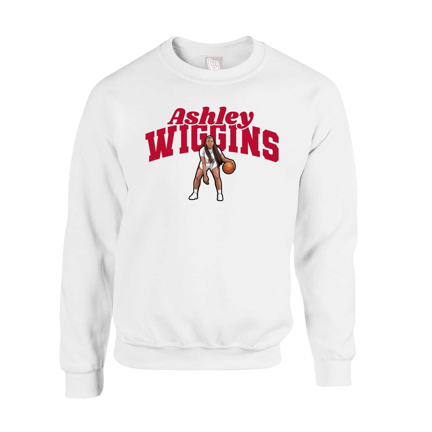 Fleece Crew — Signature Arch in White