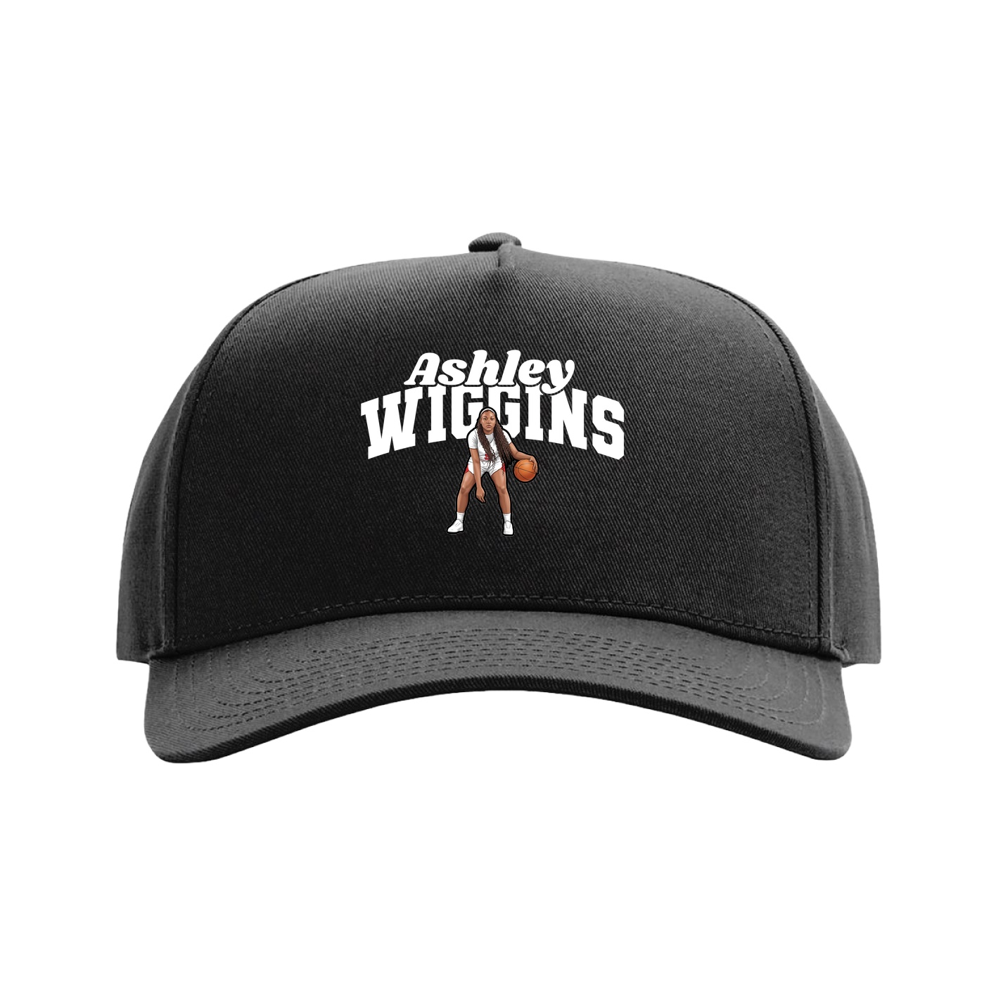 Full Fabric Five-Panel Champ Cap — Signature Arch in Black