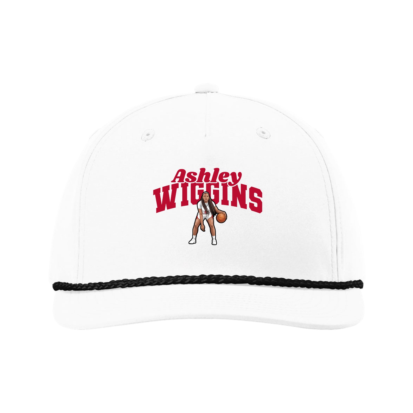 Five-Panel Classic Rope Cap — Signature Arch in White