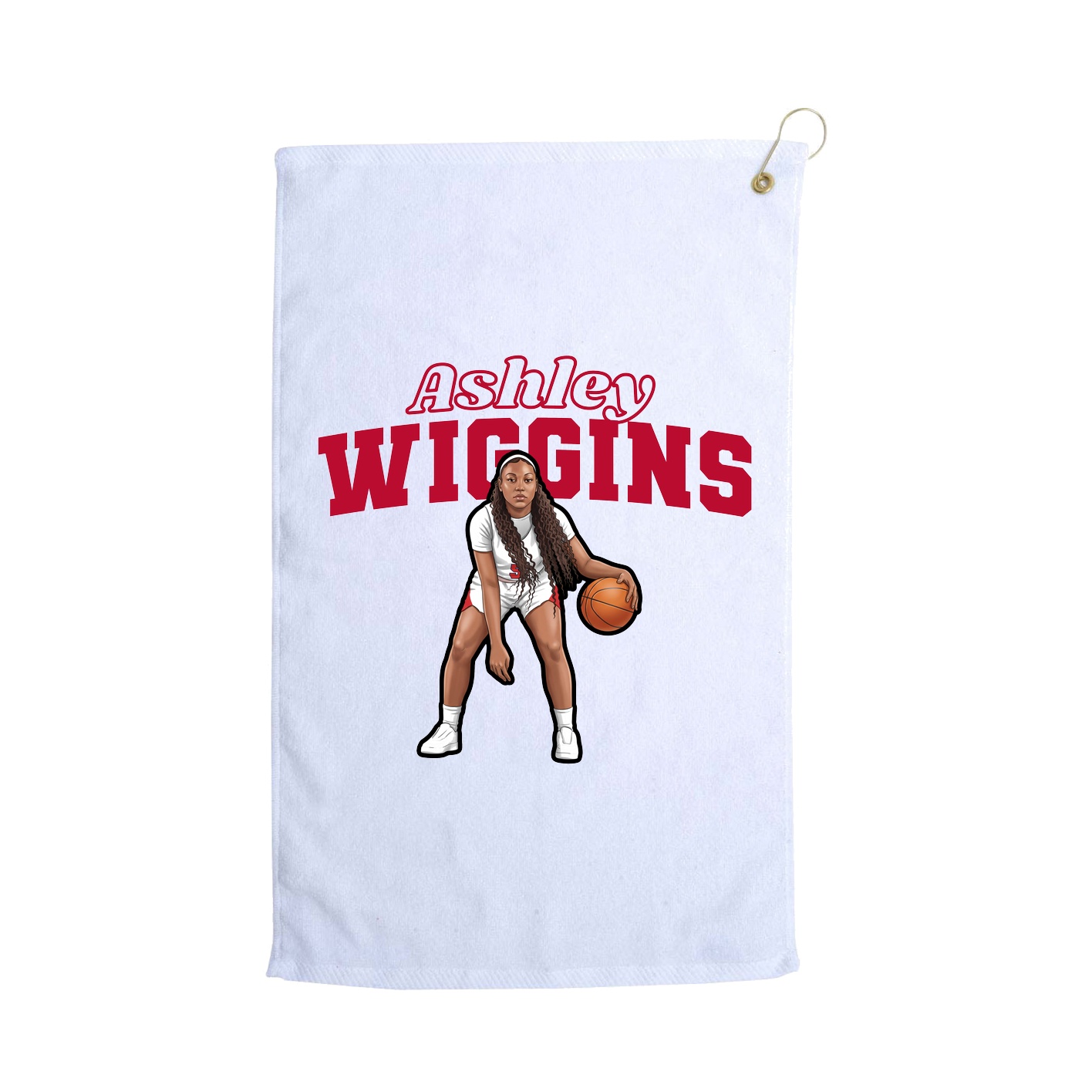 Golf Towel — Name Arch in White