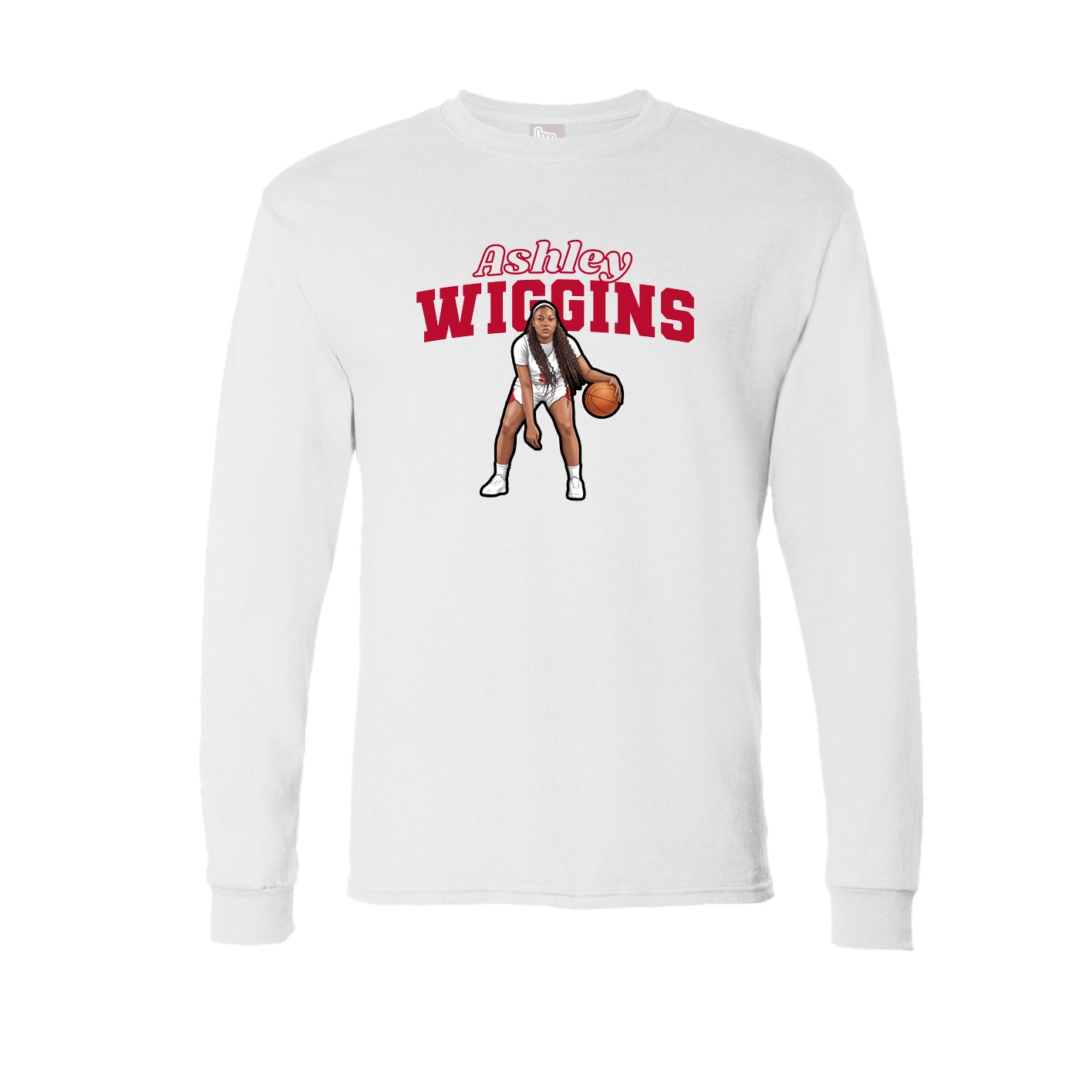 Long Sleeve Tee — Name Arch in White