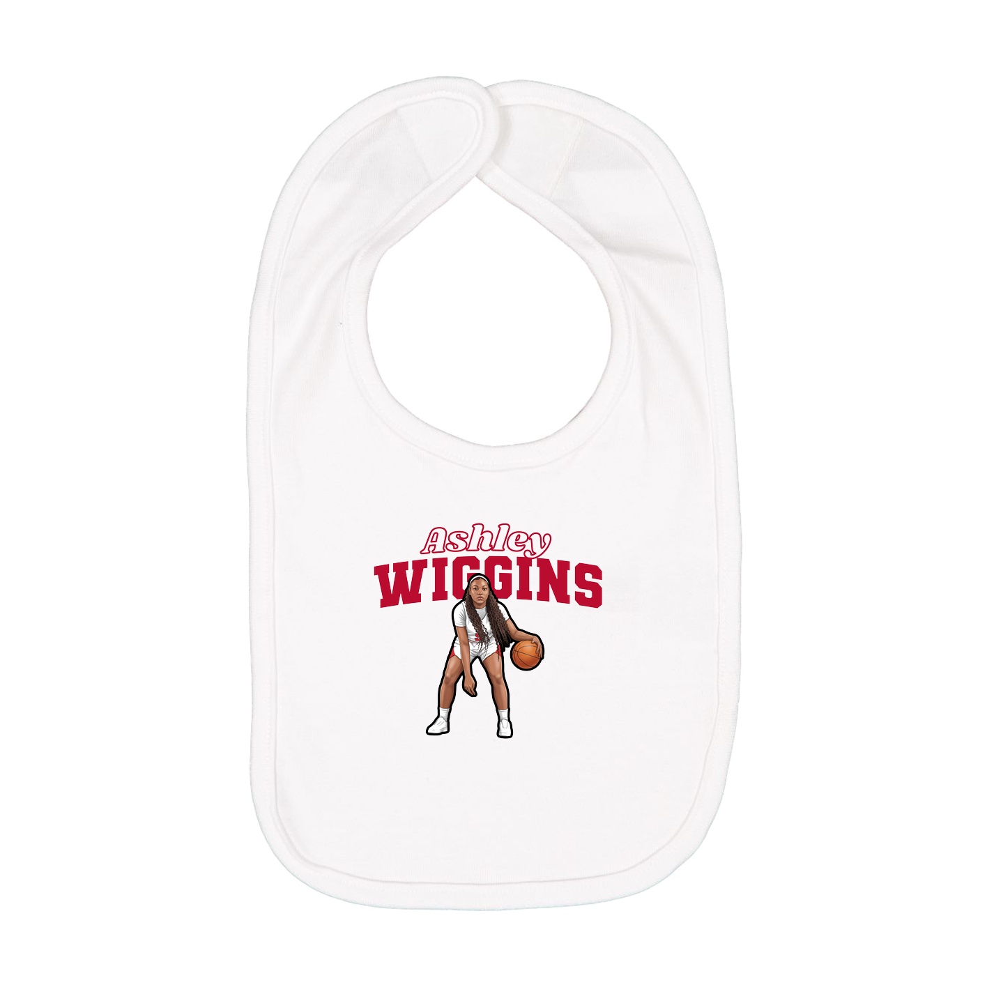 Infant Bib — Name Arch in White