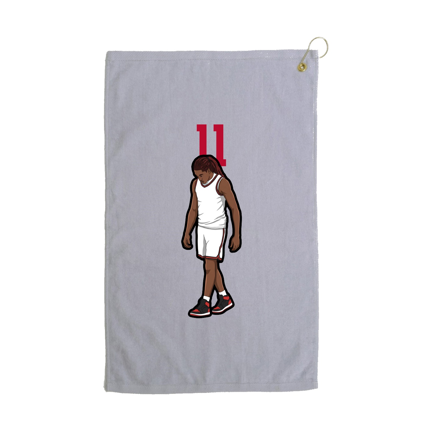 Golf Towel — Number Top in Grey