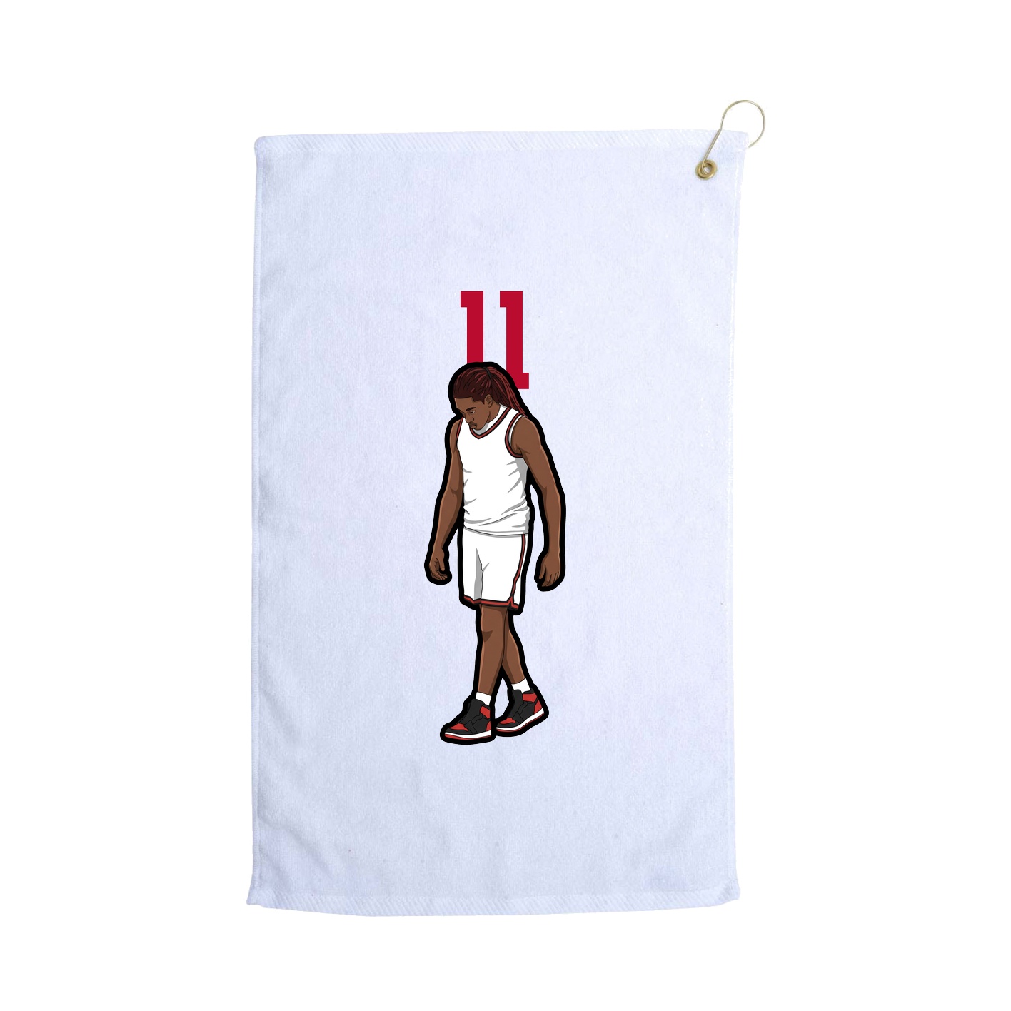 Golf Towel — Number Top in White