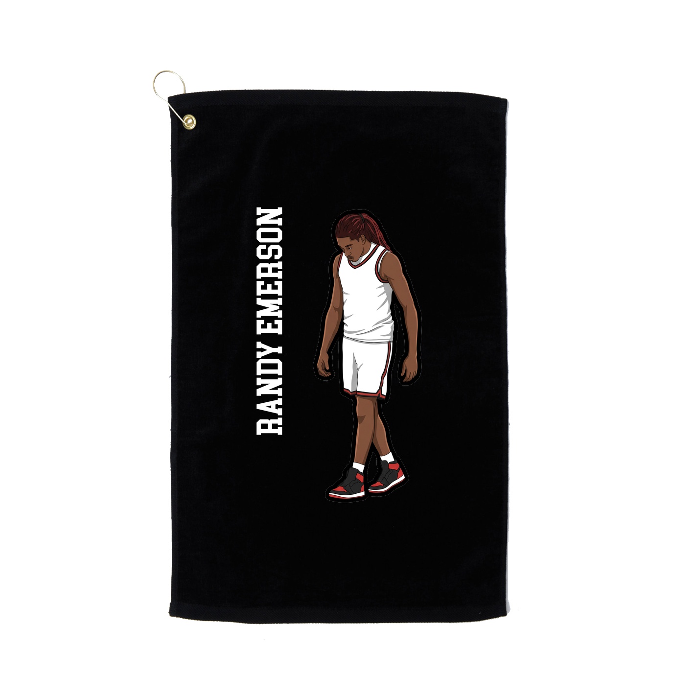 Golf Towel — Name Vertical in Black