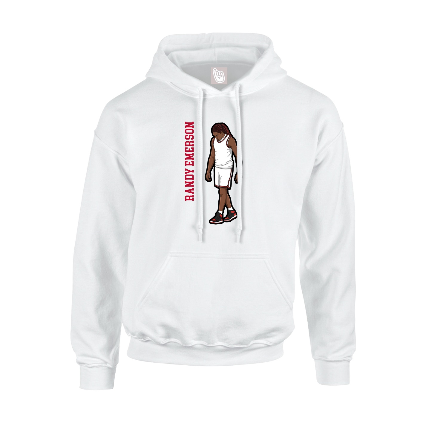 Youth Hoodie — Name Vertical in White