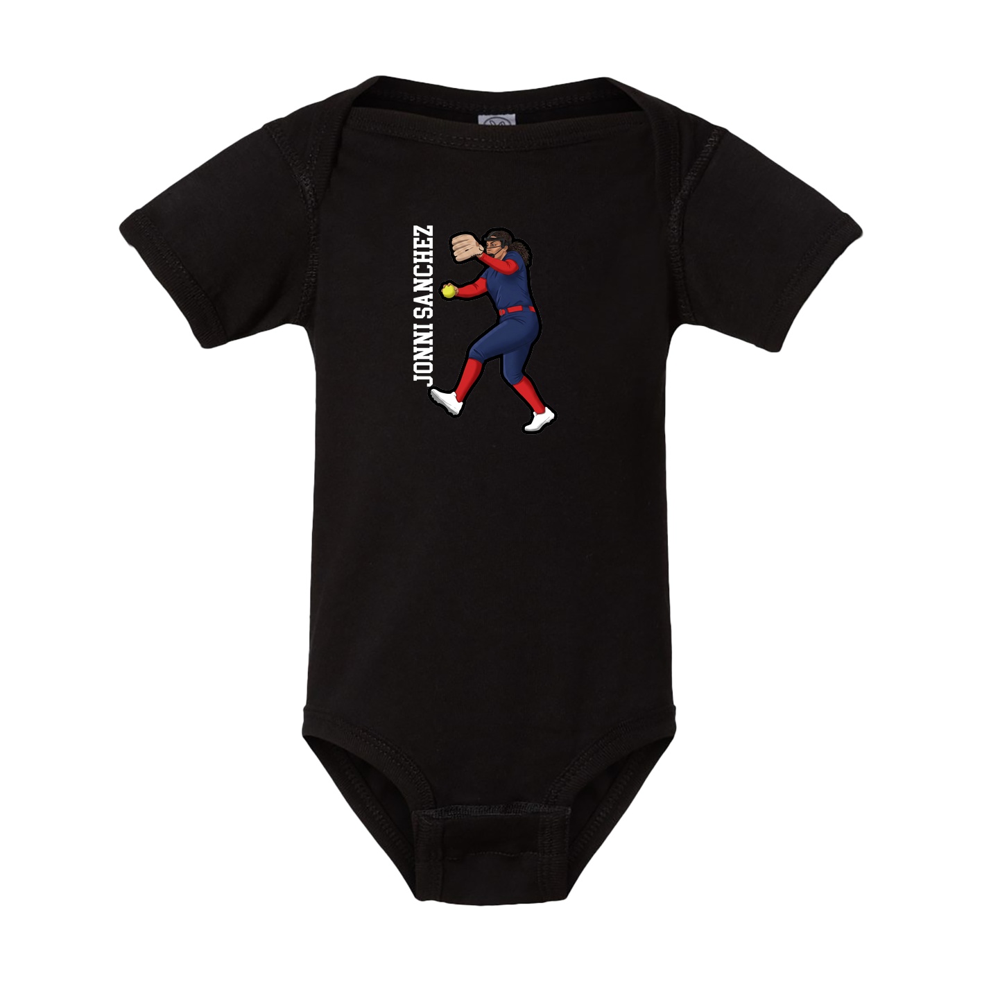 Baby Onesie — Name Vertical in Black