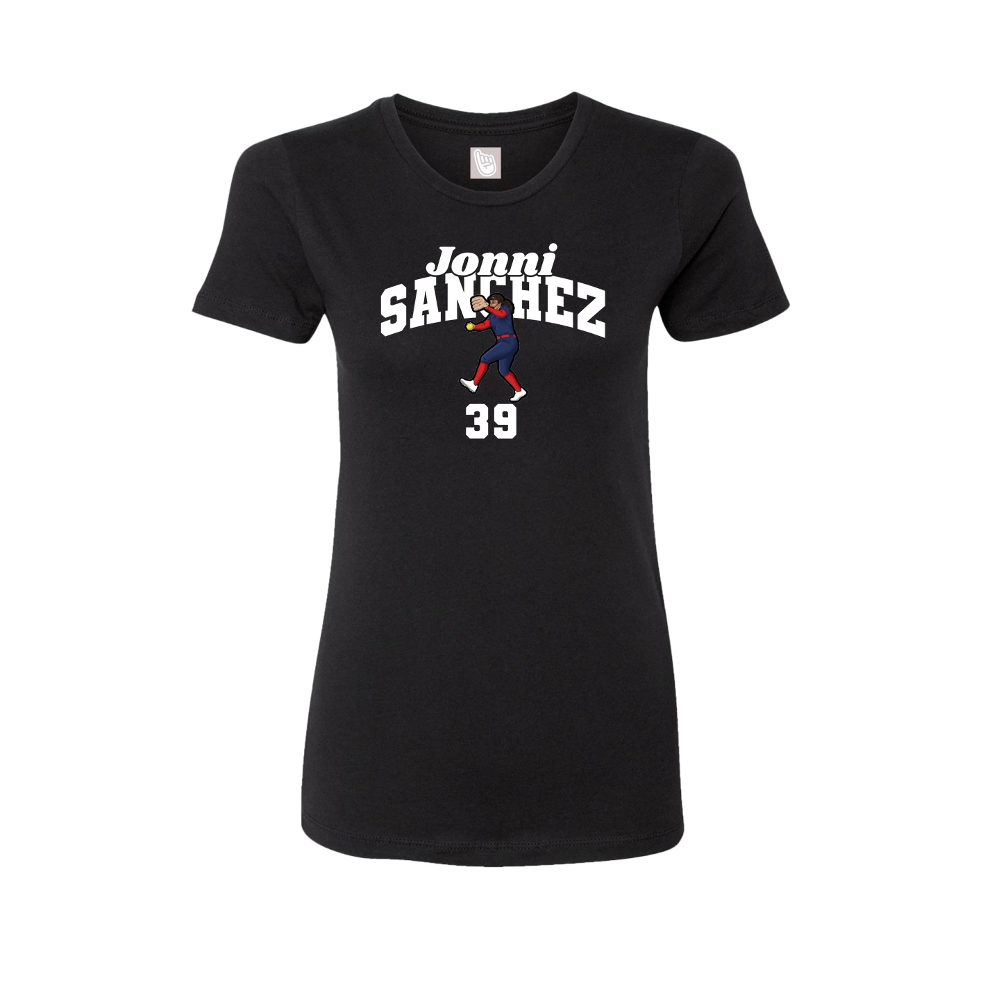 Fitted Women's Tee — Signature Arch in Black