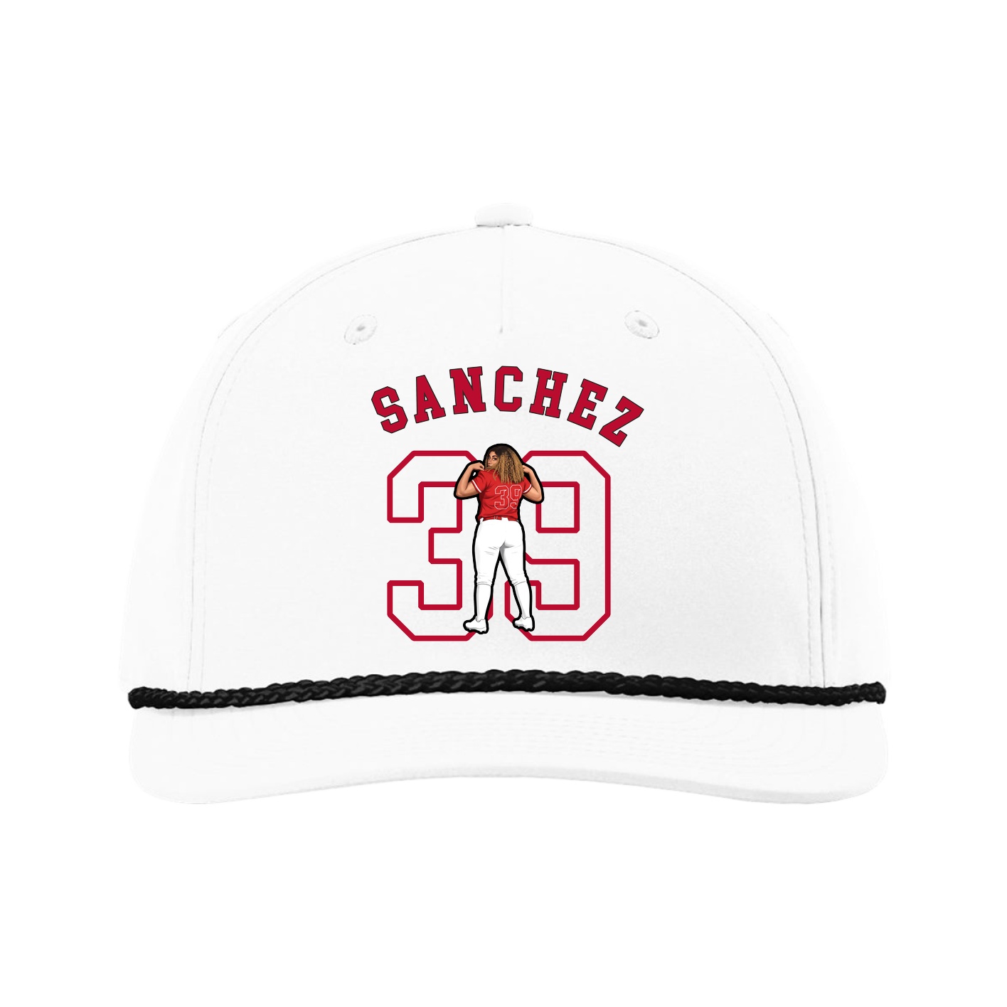 Five-Panel Classic Rope Cap — Shirsey Arch in White