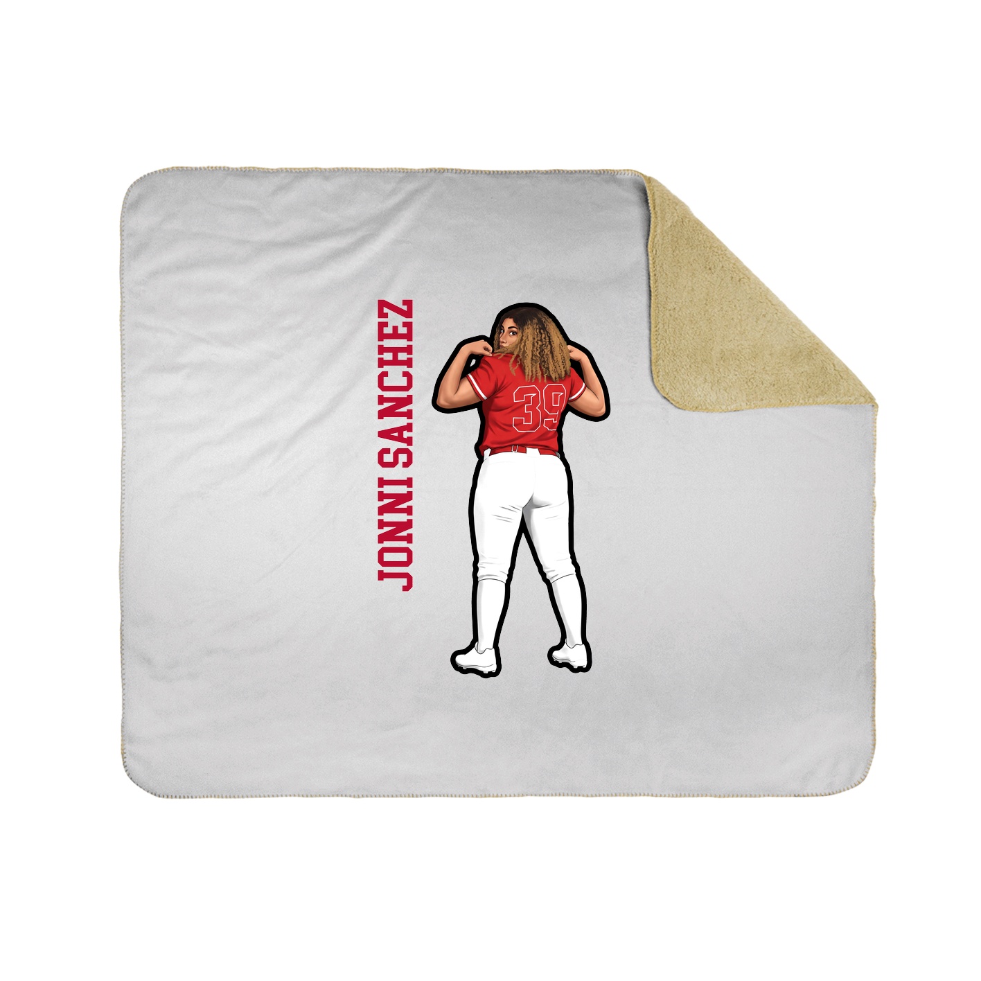 Throw Blanket — Name Vertical in White