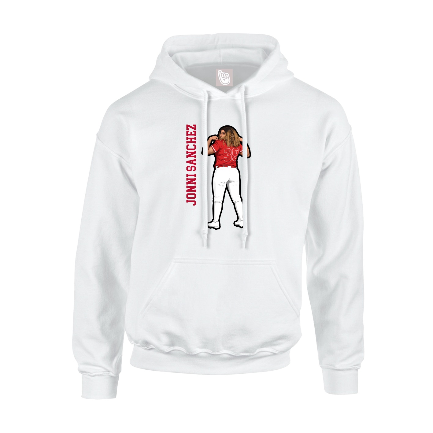 Youth Hoodie — Name Vertical in White