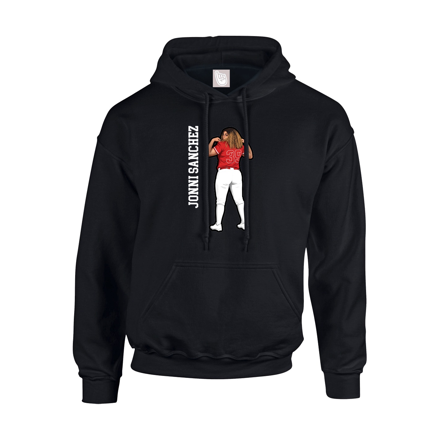 Youth Hoodie — Name Vertical in Black
