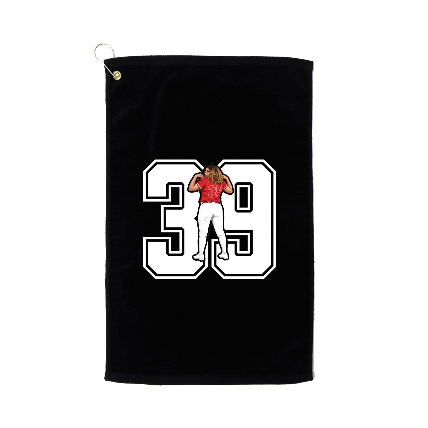 Golf Towel — Number in Black