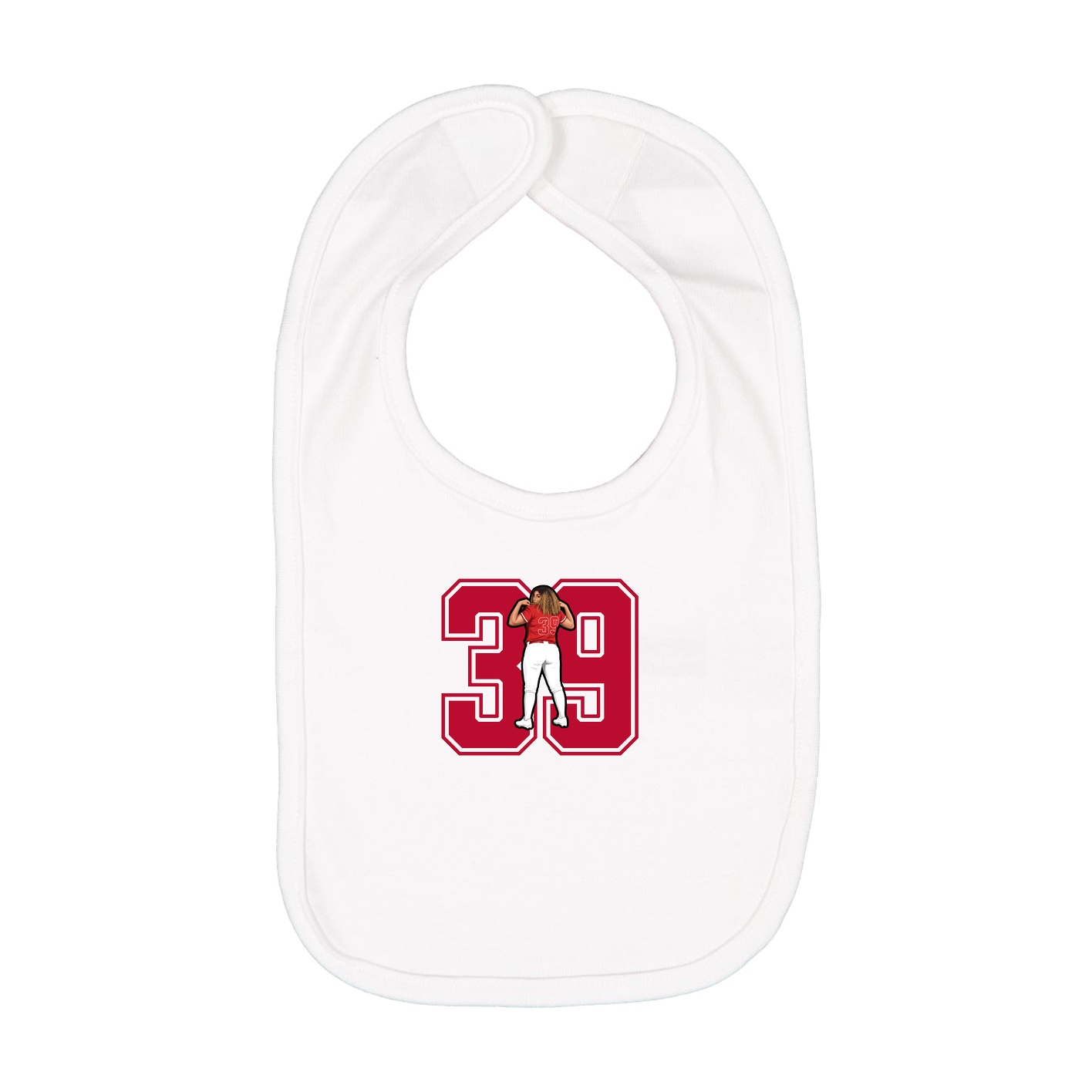 Infant Bib — Number in White
